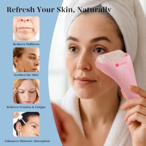 Ice Roller for Face and Gua Sha Facial Tool Set, Ice Face Roller Reduces Puffiness