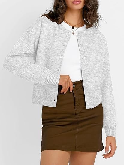 Trendy Queen Cropped Cardigan Sweaters for Women Lightweight Crop Knit Y2k Fall Outfits Fashion Clothes 2025 - Image 2
